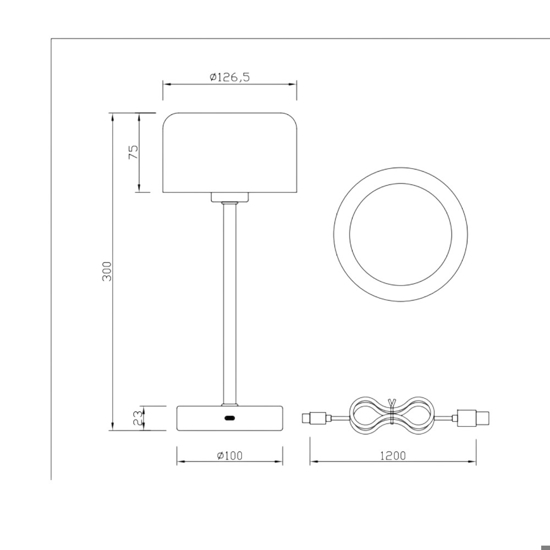 Lampada da tavolo bianca senza fili led 3000k dimmerabile design moderna