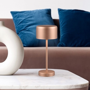 Lampada da tavolo design moderna portatile senza fili led 3000k marrone caffe