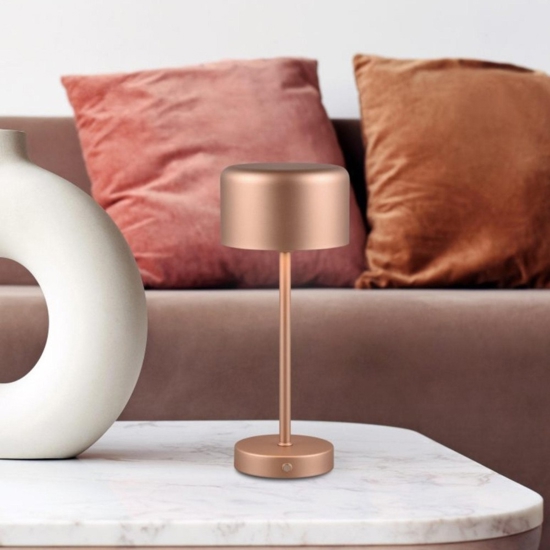 Lampada da tavolo design moderna portatile senza fili led 3000k marrone caffe