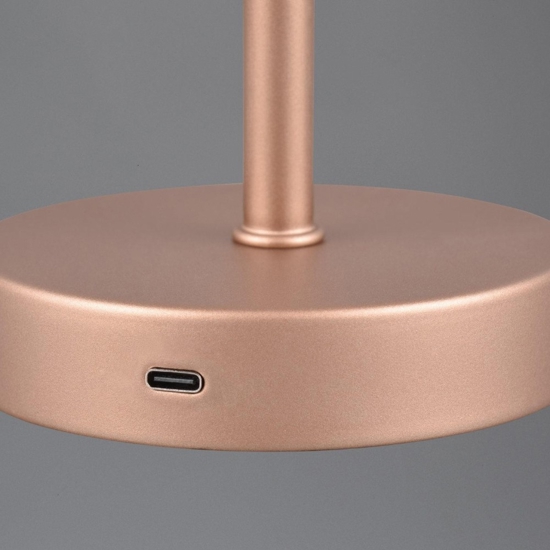 Lampada da tavolo design moderna portatile senza fili led 3000k marrone caffe