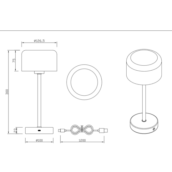 Lampada da tavolo design moderna portatile senza fili led 3000k marrone caffe