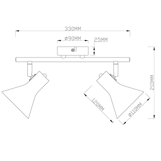 Faretti da soffitto 2 luci orientabili nero oro da interno