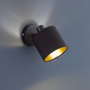 Applique da parete con spot orientabile nero oro