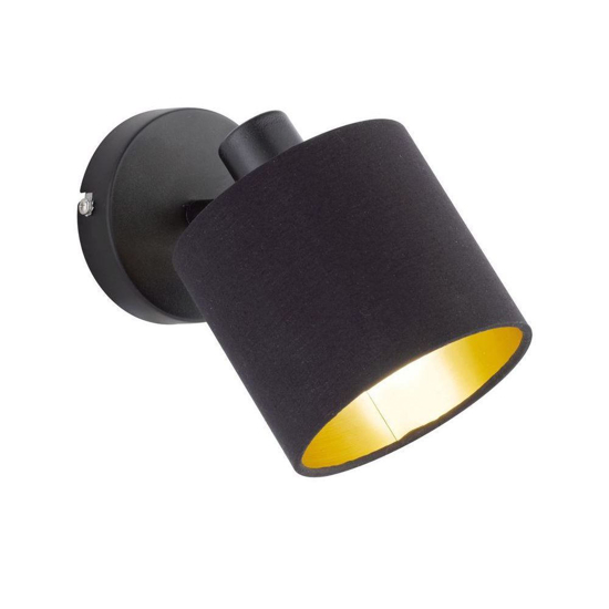 Applique da parete con spot orientabile nero oro