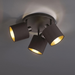 Lampada da soffitto con luci led orientabili nero oro