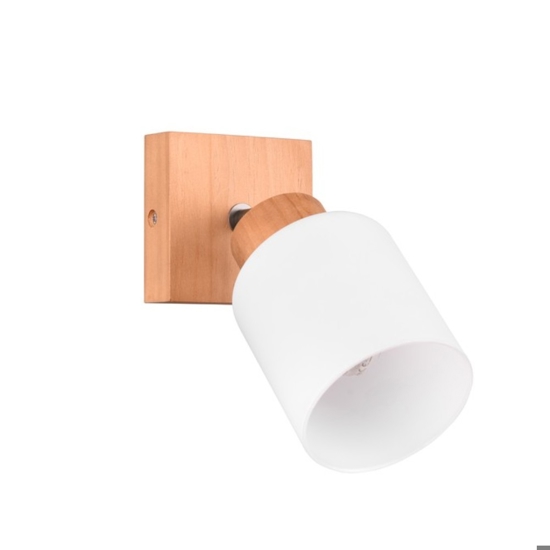 Applique di legno orientabile vetro di bianco da parete