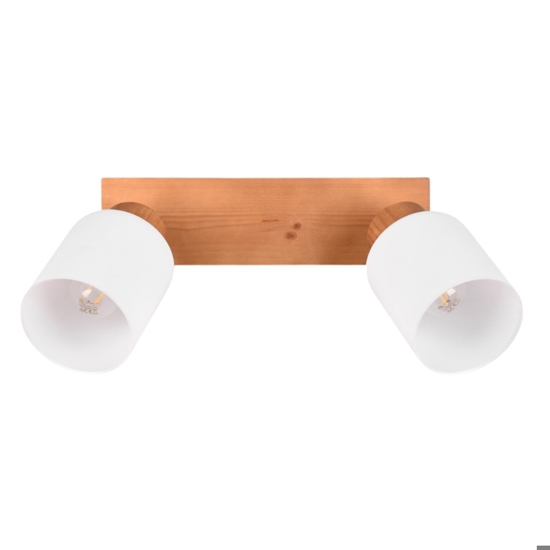Lampada da soffitto 2 luci orientabili vetro legno