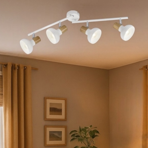 Lampada da soffitto bianca con faretti led orientabili