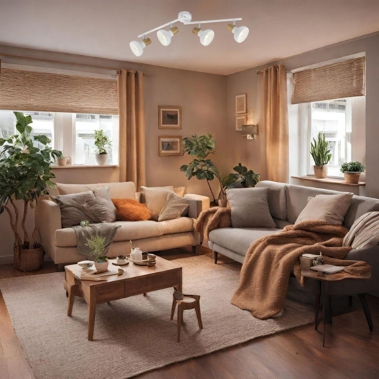 Lampada da soffitto bianca con faretti led orientabili