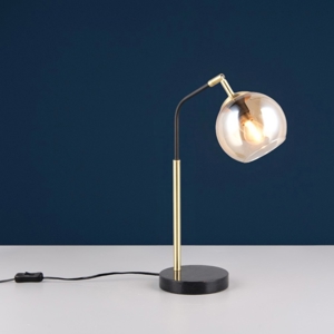 Lampada da tavolo orientabile nero oro base effetto marmo