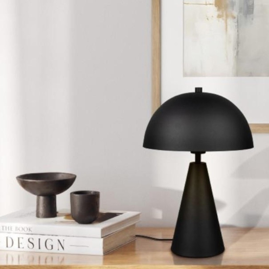 Lampada da tavolo moderna nero opaco h43cm