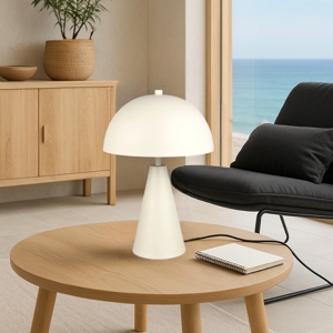 Lampada da tavolo grigio chiaro design moderno tonda