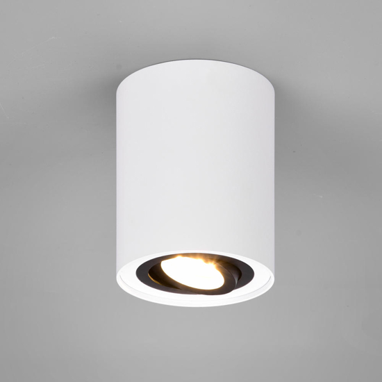 Faretto da soffitto luce gu10 orientabile cilindro bianco e nero