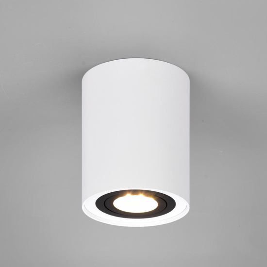 Faretto da soffitto luce gu10 orientabile cilindro bianco e nero