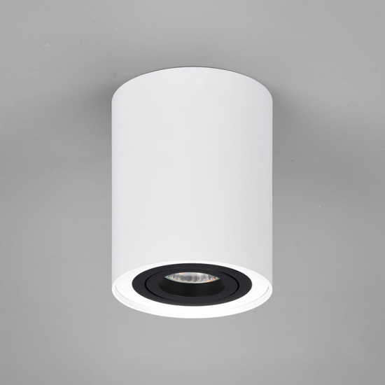 Faretto da soffitto luce gu10 orientabile cilindro bianco e nero
