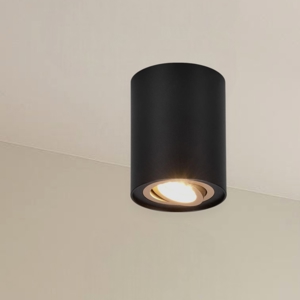 Faretto da soffitto cilindro nero oro orientabile