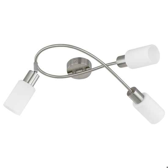 Lampada con 3 faretti led orientabili vetro bianco