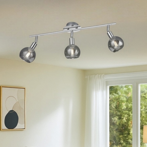 Lampada da soffitto 3 luci led orientabile sfere vetro
