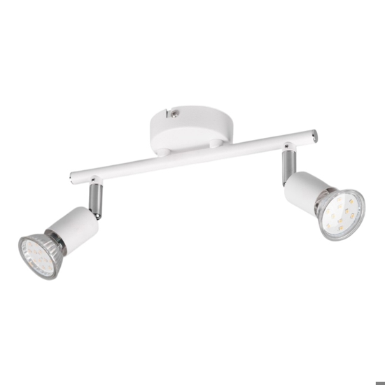 Lampada con due faretti bianchi orientabili
