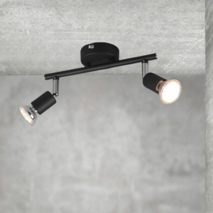 Faretti led per soffitto nero 2 luci orientabili