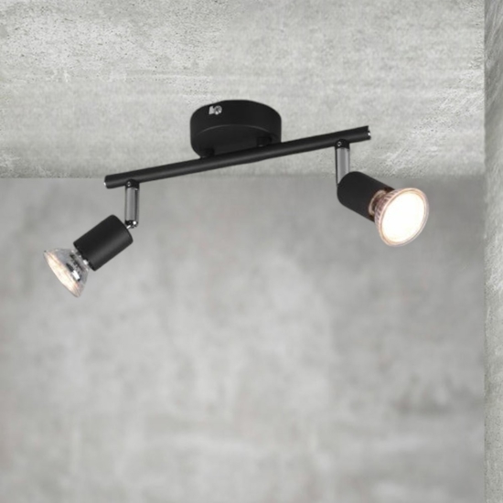 Faretti led per soffitto nero 2 luci orientabili
