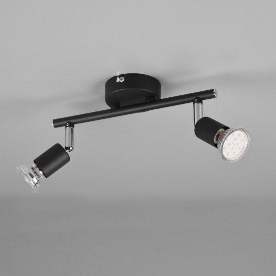 Faretti led per soffitto nero 2 luci orientabili