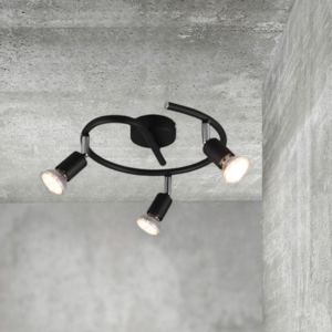 Faretti led da soffitto 3 luci cilindri orientabili nero