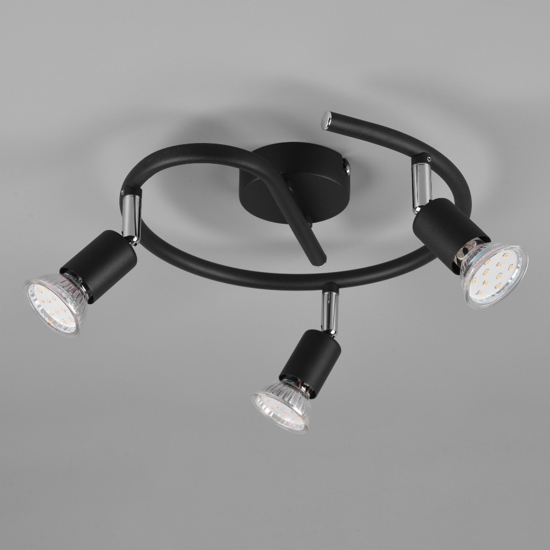 Faretti led da soffitto 3 luci cilindri orientabili nero