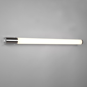 Applique tubo led 16w 3000k cromo per bagno con presa elettrica