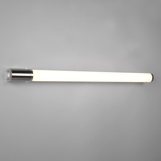 Applique tubo led 16w 3000k cromo per bagno con presa elettrica