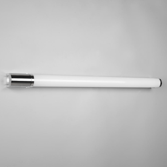 Applique tubo led 16w 3000k cromo per bagno con presa elettrica