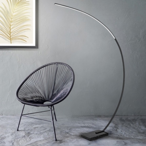 Lampada arco moderna nera led 3000k dimmerabile h180 cm