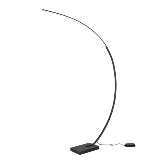 Lampada arco moderna nera led 3000k dimmerabile h180 cm