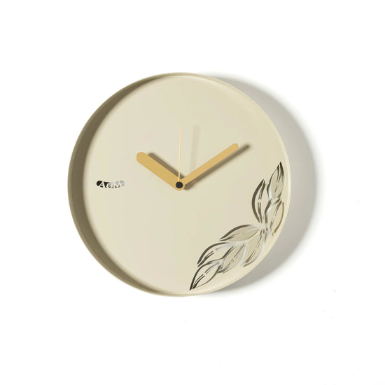 Orologio rotondo da parete moderno color crema