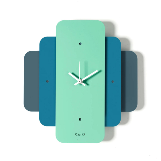 Orologio da muro blu e verde design moderno