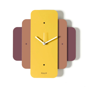 Orologio da parete design moderno giallo e viola
