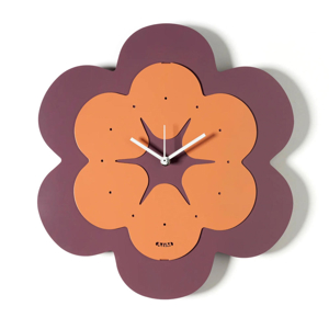 Orologio moderno per parete cucina fiore pesca e viola