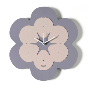 Orologio da parete moderno color gelso design fiore