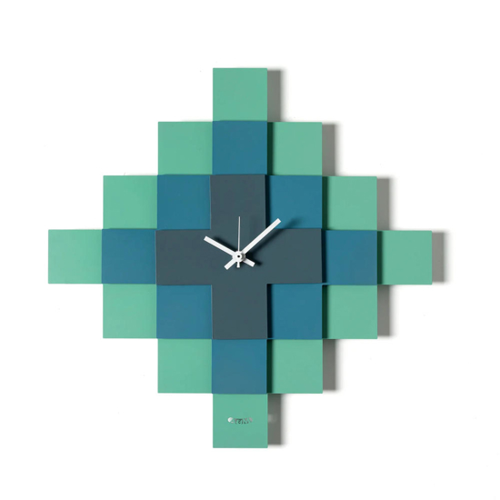 Orologio da parete moderno design geometrico verde e blu