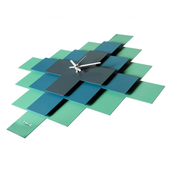 Orologio da parete moderno design geometrico verde e blu