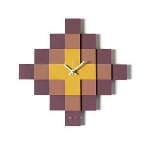 Orologio da parete design geometrico giallo e mousse