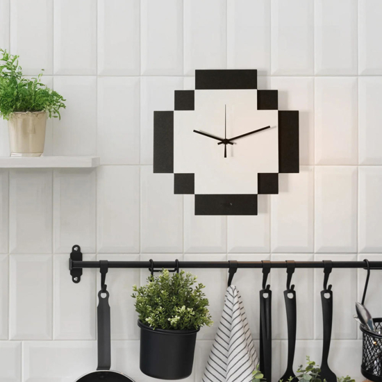 Orologio da parete moderno quadrato nero e bianco