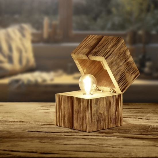 Lampada da tavolo per soggiorno in legno led 2700k