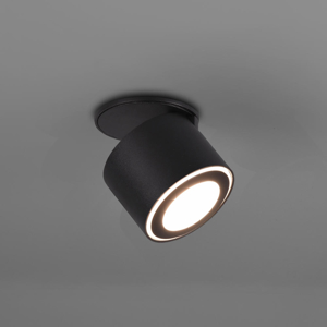 Faretto da incasso soffitto led 6w cilindro orientabile nero