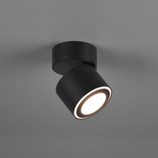 Faretto da incasso soffitto led 6w cilindro orientabile nero