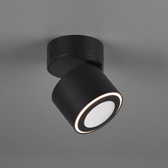 Faretto da incasso soffitto led 6w cilindro orientabile nero