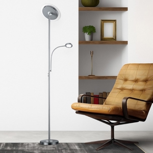Lampada da terra due luci led 3000k orientabile per ufficio