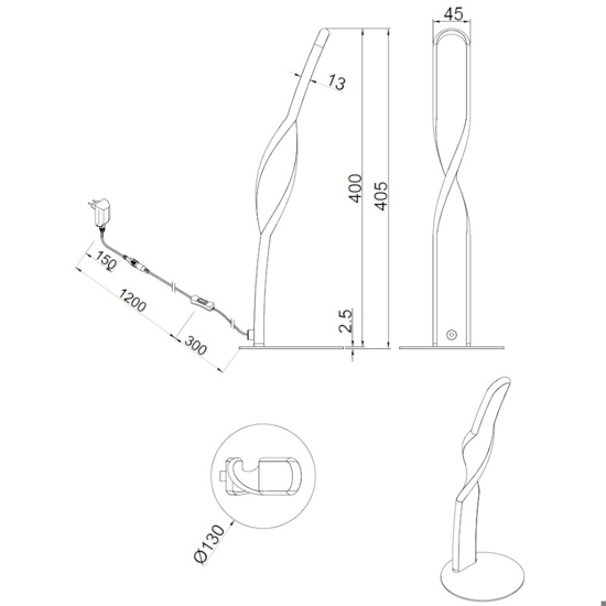 Lampada da tavolo per ufficio moderna bianca led 4000k 10w