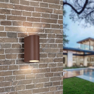 Applique per esterno corten moderna marrone