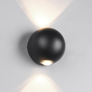 Applique sfera nera da esterno led 4w 3000k moderna